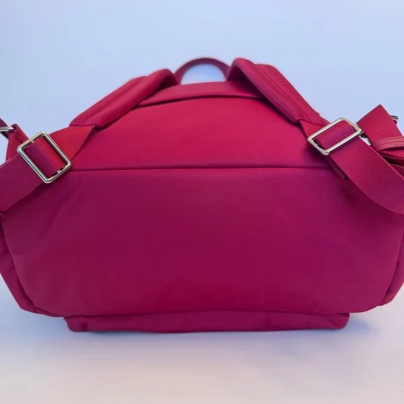 Tumi Voyageur Rosie Nylon Backpack in Berry Fushia with laptop compartment - Picture 6 of 11